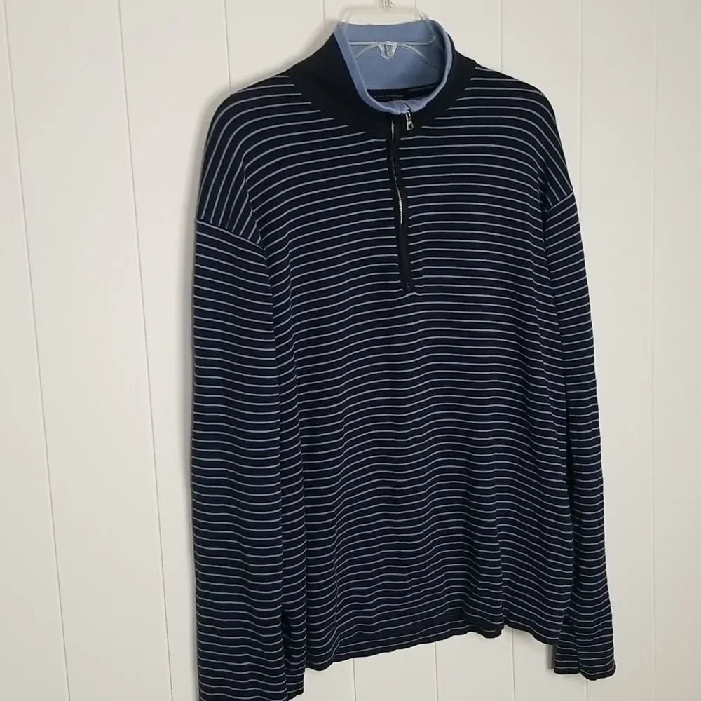 Banana Republic Pullover Sweater Mens XL Stretch Pima Cotton Striped